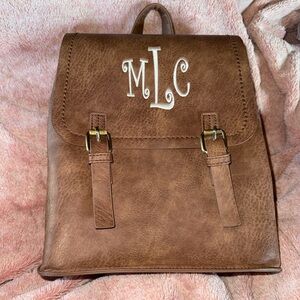 Marleylilly Monogrammed Backpack Purse Faux Leather